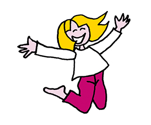 Illustration: Mädchen macht einen Luftsprung